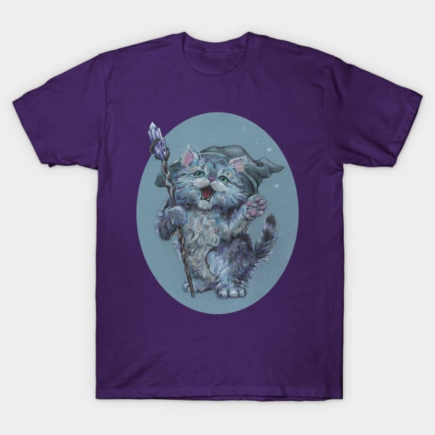 Wizard Kitty (probably casting catnip spells) T-Shirt by justteejay